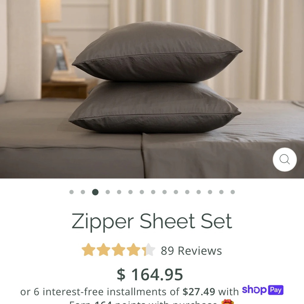 Elegant Gray Zipper Sheet Set